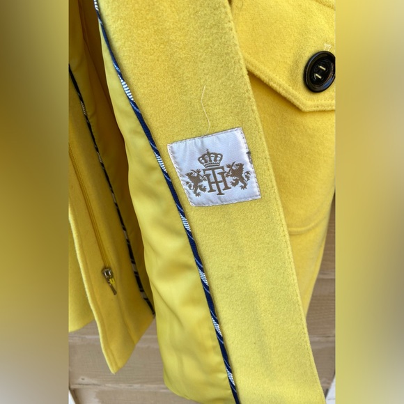 Tommy Hilfiger Yellow Wool Blend Pea Coat Jacket - Picture 7 of 15